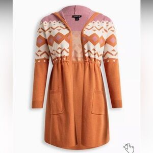 Torrid anorak hooded sweater cardigan like new size large